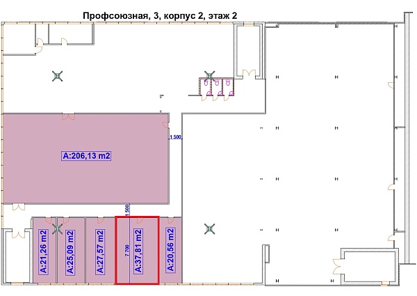 Помещение свободного назначения 37,81 кв.м., ул. Профсоюзная 3 